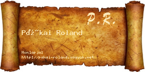 Pákai Roland névjegykártya